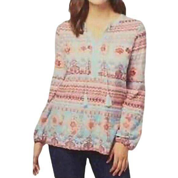 VINTAGE AMERICA Blue Boho Style Peasant Blouse – Size L - Picture 8 of 8